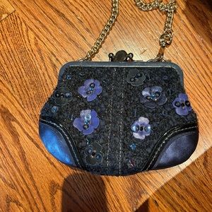 Elegant Little blue beaded coach bag